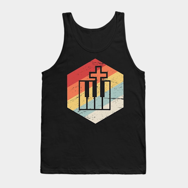 Keyboard And Cross | Retro Christian Musician Tank Top by MeatMan